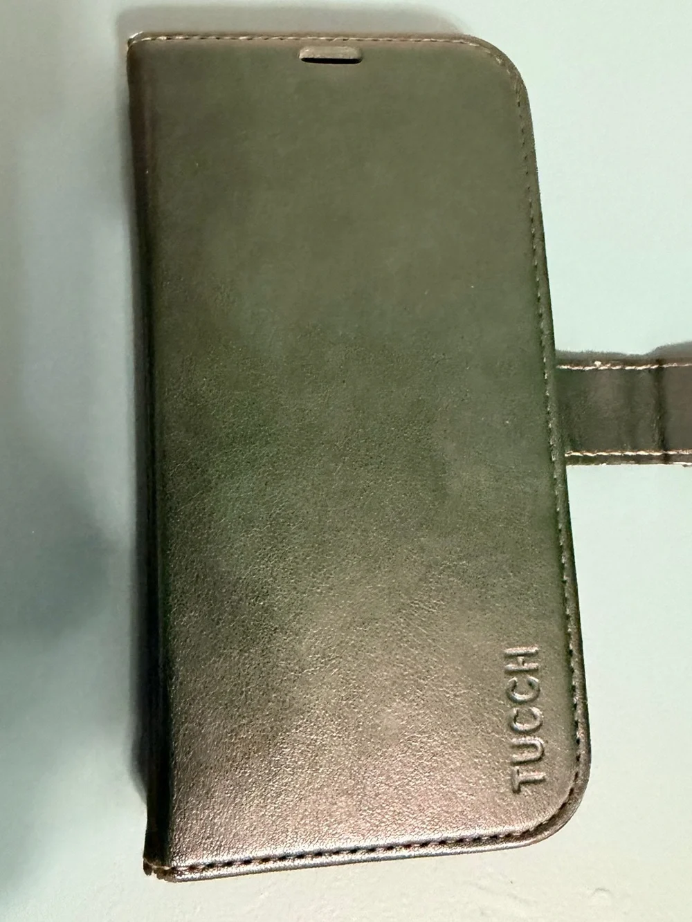 TUCCH iPhone 14 Pro Wallet Case Green leather like card holder